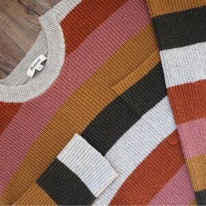 Madewell Sweater Stripe Crew Neck Colorful Womens Size XL